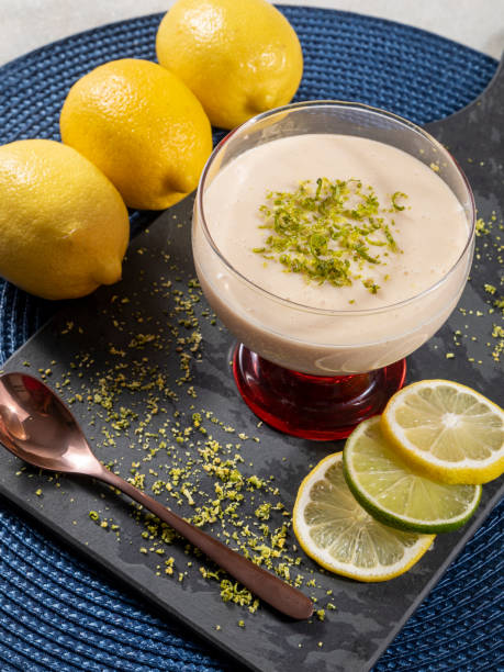 istock Lemon mousse in crystal bowl with lemon zest 1316939159