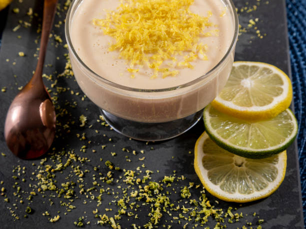 istock Lemon mousse in crystal bowl with lemon zest 1316939192