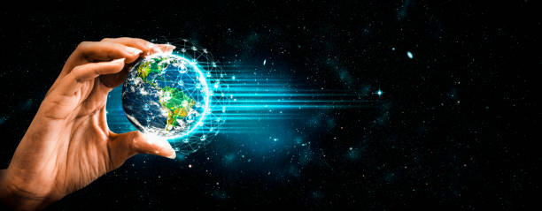 istock Global network connection covering earth with link of innovative perception 1316939261