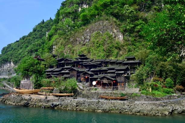 istock Xiling Gorge in the Yangtze River- antiquing pavilion 1316940142