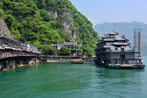 Yichang City,Hubei Province,China,Yangtze River,Three Gorges,\nXiling Gorge.\nThe Yangtze river is among the longest rivers in the world. \nThe three Gorges, Qutang, Wuxia and Xiling, start just after Fengjie and end near Yichang, a stretch of about 200km. \nThe Changjiang river three river gorges regard the Xiling gorge as most dangerous one, and among them particularly in order to flow through Hubei first of Zigui. \nWhile the last gorge, Xiling gorge, comes to an end, you are reaching Yichang, where Gezhouba Dam and Three gorge Dam are.