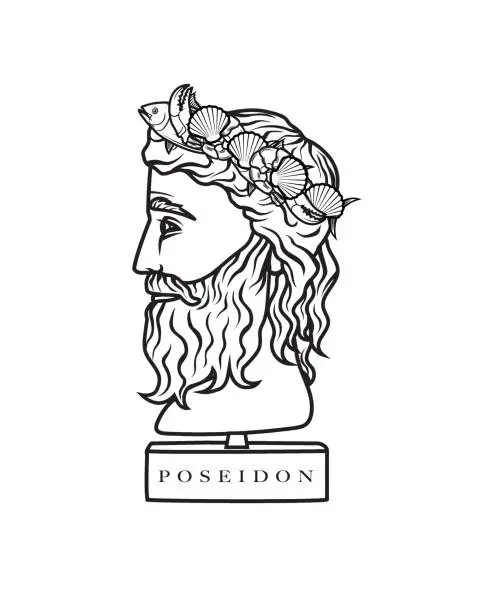 Vector illustration of Poseidon