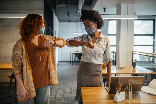 istock Business people greeting during COVID-19 pandemic 1316944630