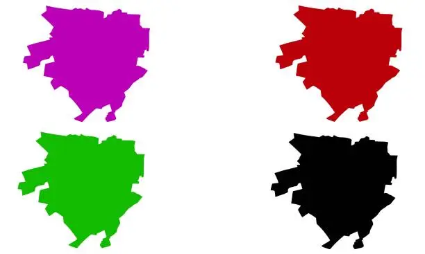 Vector illustration of Russellville city map silhouette in Arkansas