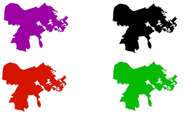 Louisville city map silhouette in Kentucky Louisville city map silhouette in Kentucky on white background louisville city icons stock illustrations