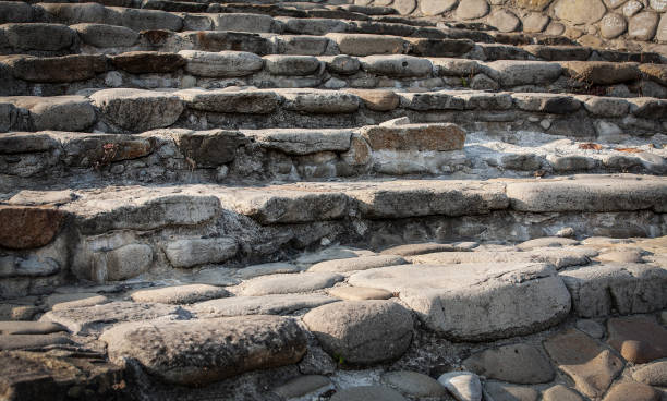 istock vintage gray stone stairs. Selective focus photo 1316952670