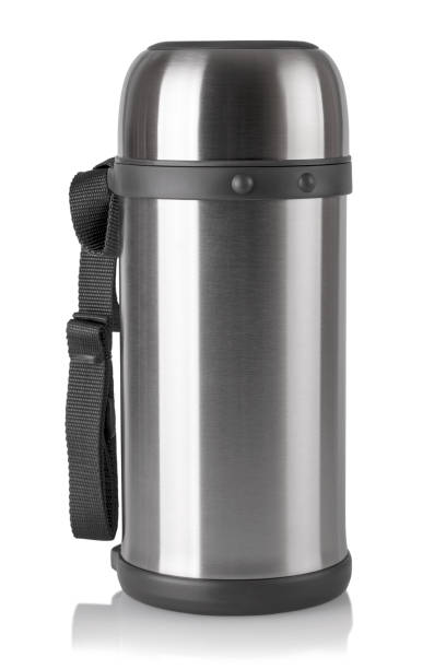 istock Metallic thermos isolated on white background 1316952853