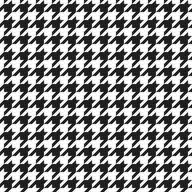 ilustraciones, imágenes clip art, dibujos animados e iconos de stock de patrón de vector geométrico sin fisuras de sabueso blanco y negro - houndstooth