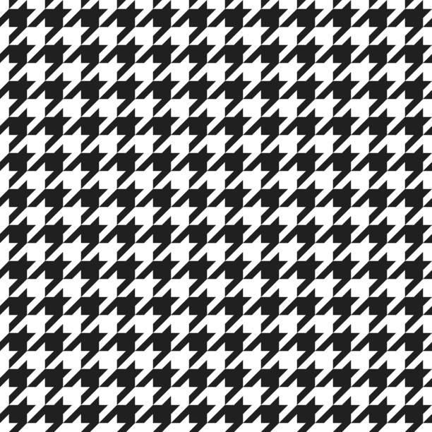 черно-белые гончие бесшовные геометрические векторный узор - houndstooth stock illustrations