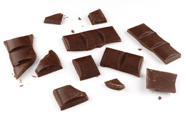 istock Pieces of dark chocolate on a white background isolate 1316960261