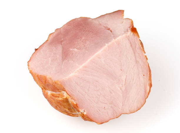 istock Appetizing ham meat product on a white background 1316960345