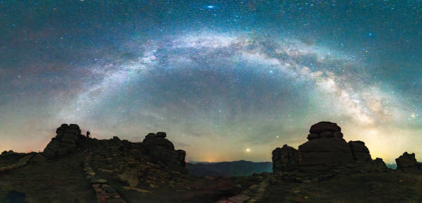 istock The Milky Way arch bridge rises slowly over the mountains 1316961262