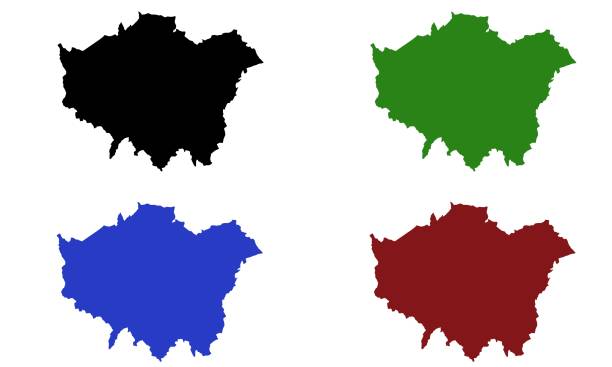 イギリスのロンドン市地図シルエット - london england skyline silhouette built structure点のイラスト素材／クリップアート素材／マンガ素材／アイコン素材