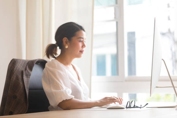 istock Asian beautiful young woman work from home working on computer 1316970002