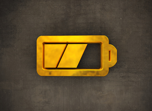 Golden Battery Symbol on the wall