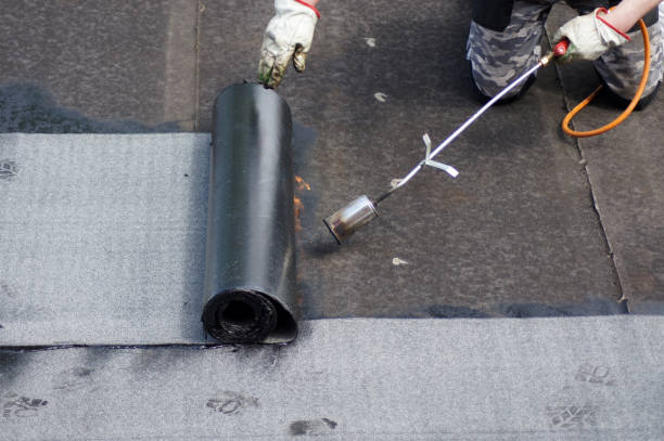istock Welding track with gas burner roofer 1316975043