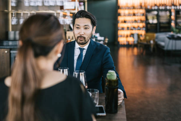 Japanese couple at restaurant