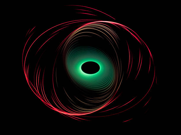 istock Abstract light waves and black background, with green and red colors 1316984321