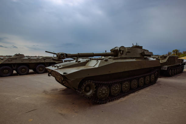 istock Tanks and armored machines on the road 1316988875