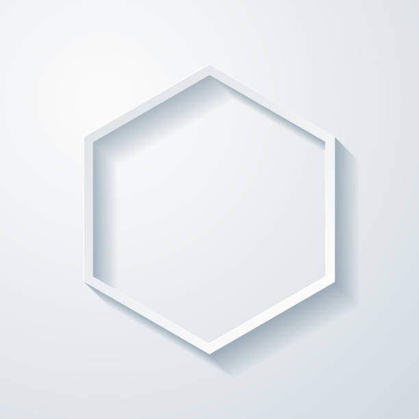 Hexagon. Icon with paper cut effect on blank background Icon of "Hexagon" with a realistic paper cut effect isolated on white background. Trendy paper cutout effect. Vector Illustration (EPS10, well layered and grouped). Easy to edit, manipulate, resize or colorize. Vector and Jpeg file of different sizes. honeycombs clip art stock illustrations