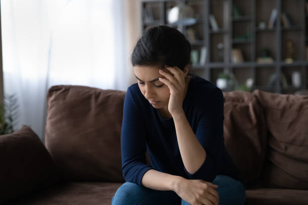 istock Upset millennial Indian woman think suffer from problems 1316991504