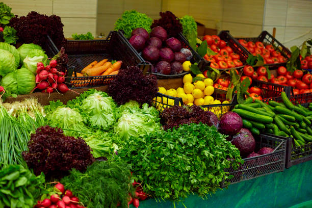 istock Vegetable counter in Turkey. Neat display of goods 1316993779