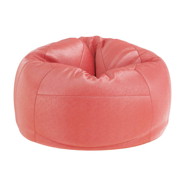 istock Red leather soft chairbag on a white background. 3d rendering 1317000723