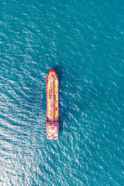 istock Aerial view of freight ship with cargo containers. 1317004595