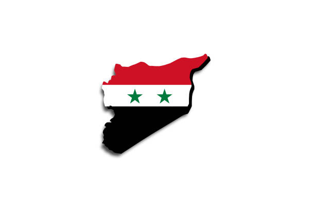 istock Outline map of Syria with the national flag 1317008035