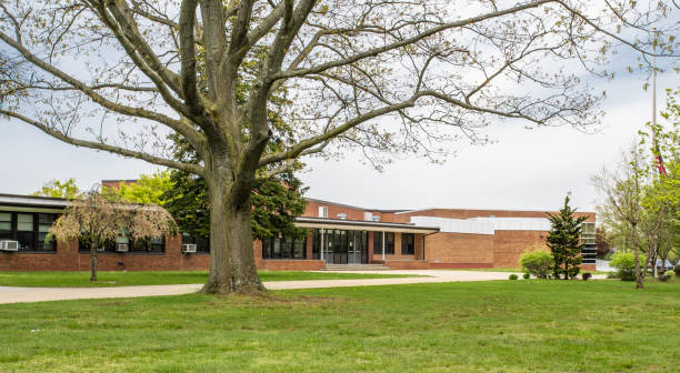 istock Exterior view of a typical American school building 1317008158