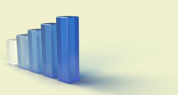 istock 3D rendered blue statistic bars on a yellow background. Illustration of increasing forecasting, sale earnings, or business diagrams. Visualization for infographics or analytics. 1317011058