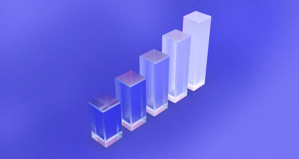 istock 3D rendered statistic bars on a blue background. Illustration of corporate efficiency, income improvement, or business diagrams. Visualization for infographics or analytics. 1317011081