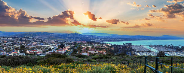 istock Hiking trail above Dana Point city view at sunset 1317014012