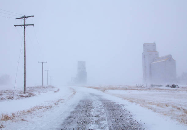 Prairie Winter Scene stock photo