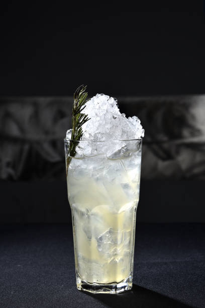 istock refreshing alcoholic drink with berries, ice vodka and gin, lemon peel served in glass cup on the counter on blurred background 1317016944