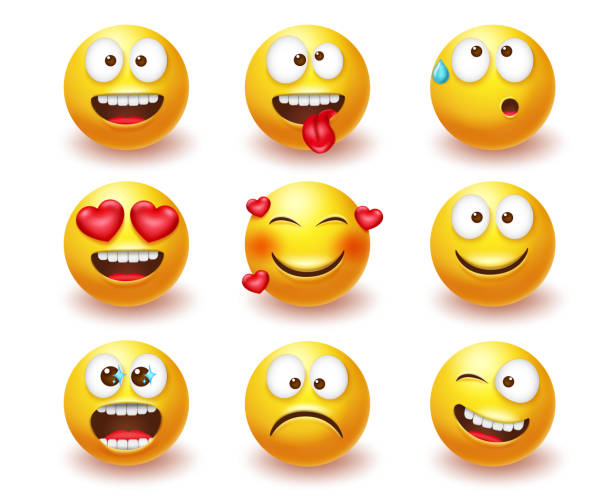 istock Smileys emoticon vector set. Smiley 3d emoji characters with expressions and emotions like happy, in love and crazy in yellow face icon for cute avatar character collection design. 1317027046