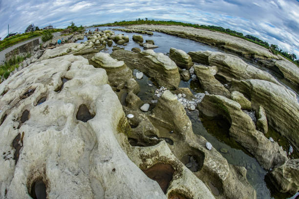 istock Rock formations band of Tama River (Tokyo Akishima) 1317027059