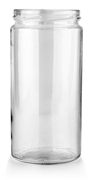 istock Empty glass jar without lid isolated on white background 1317027127