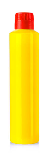 istock Yellow tall bottle, isolated on white background. 1317027261