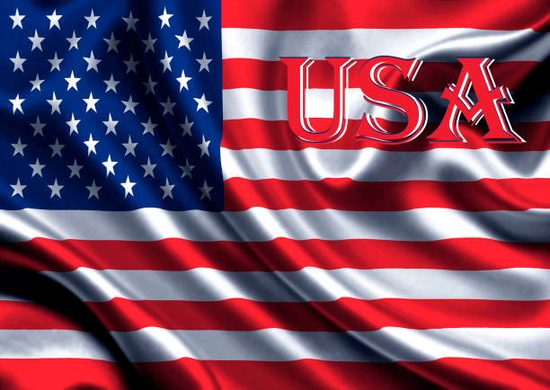 istock American Flag Wave Close Up. Selective focus 1317030393