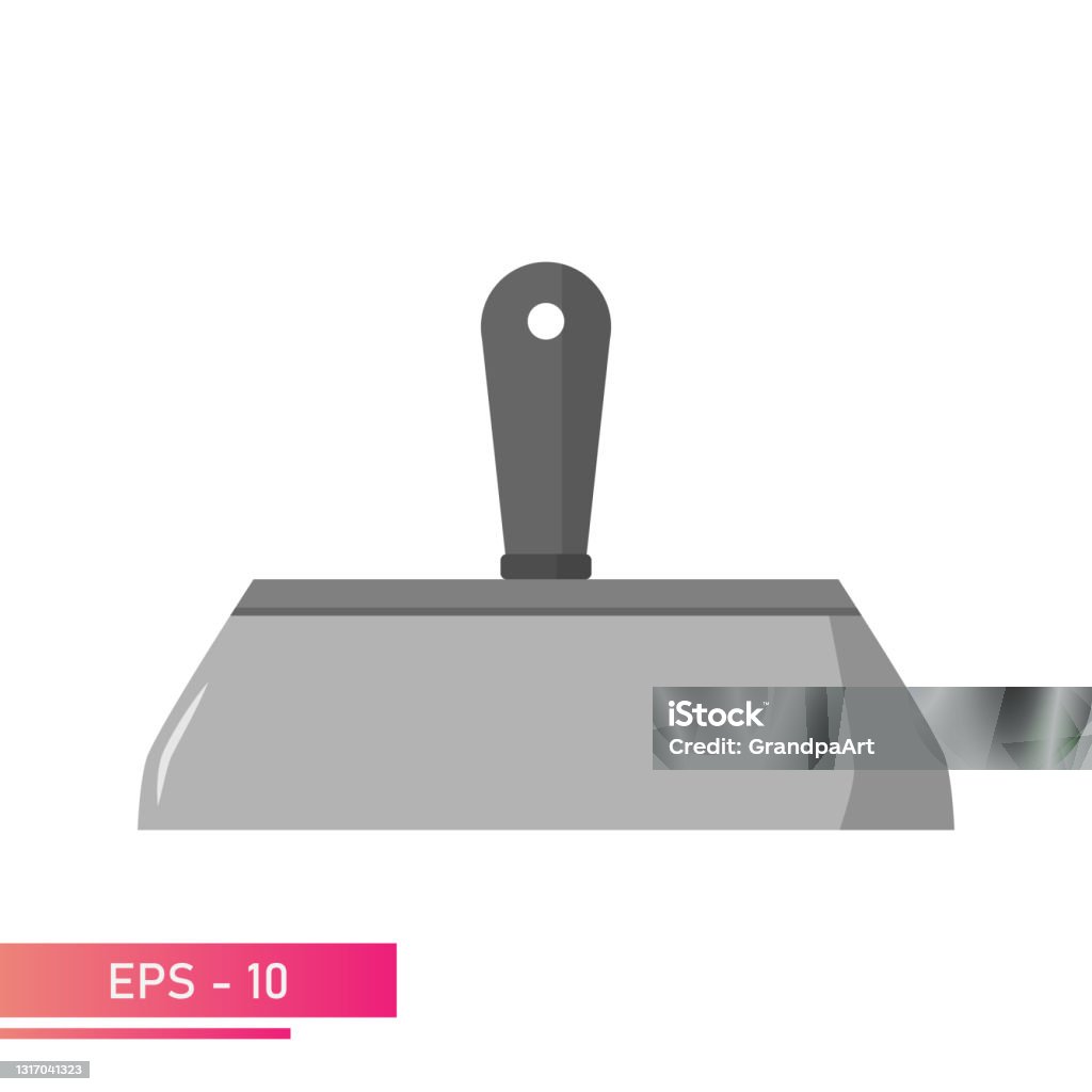 Builders Spatular Wide Construction Spatula Realistic Design On A White Background Tools ...