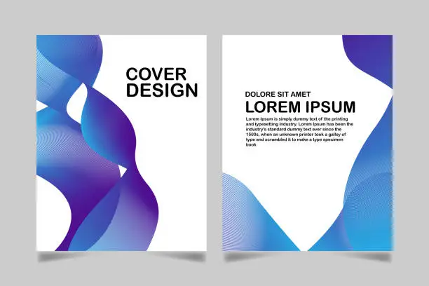 Vector illustration of Cover Design Template. blue line Abstract background. Cover templates for catalog, brochure, poster, portfolio