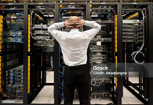 Trouble In Data Center Stock Photo - Download Image Now - Crisis, Technology, Accidents and Disasters