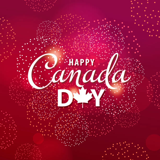 캐나다의 날 스파클링 불꽃놀이 - canada day 이미지 stock illustrations