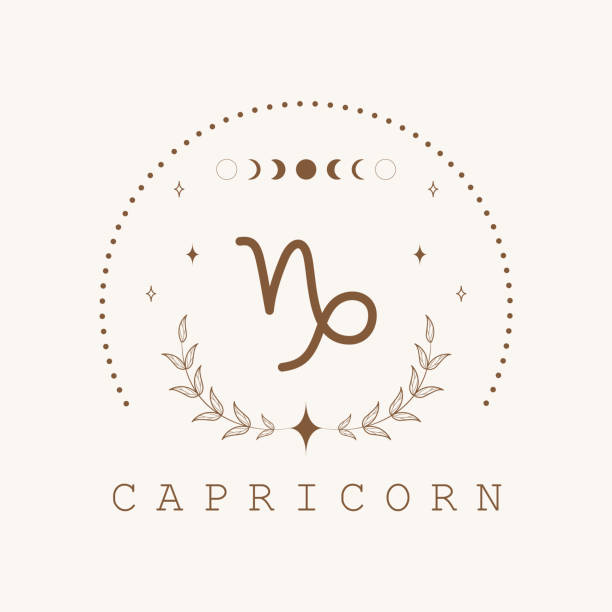 Capricorn. Zodiac sign in boho style. Astrological icon isolated on white background. Mystery and esoteric. Horoscope logo vector illustration. Spiritual tarot card Capricorn. Zodiac sign in boho style. Astrological icon isolated on white background. Mystery and esoteric. Horoscope logo vector illustration. Spiritual tarot card. capricorn zodiac stock illustrations