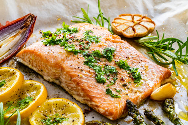istock One sheet pan salmon and veggies 1317053002