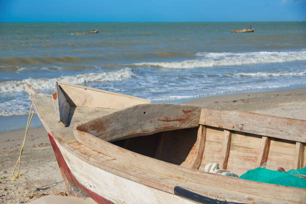 istock Fisherman boat on a beach in Colombia 1317059135