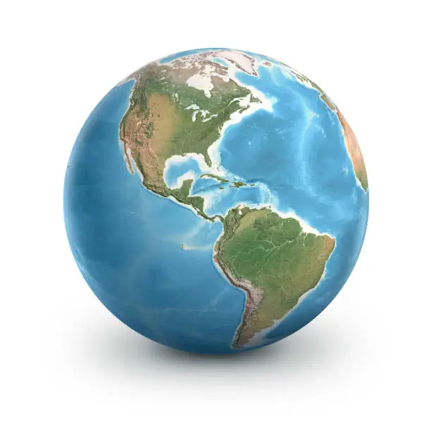 Photo of Planet Earth globe. North and South America.