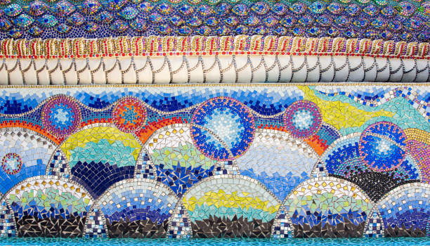 istock Beautifully decorated colored tiles in a Thai temple 1317066743