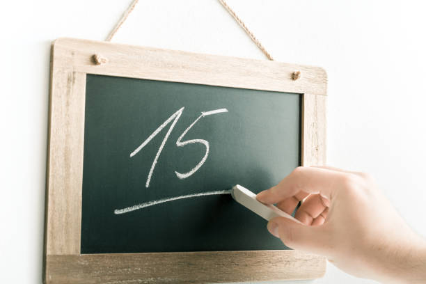 istock Number 15 Handwritten With Chalk On A Blackboard 1317067435